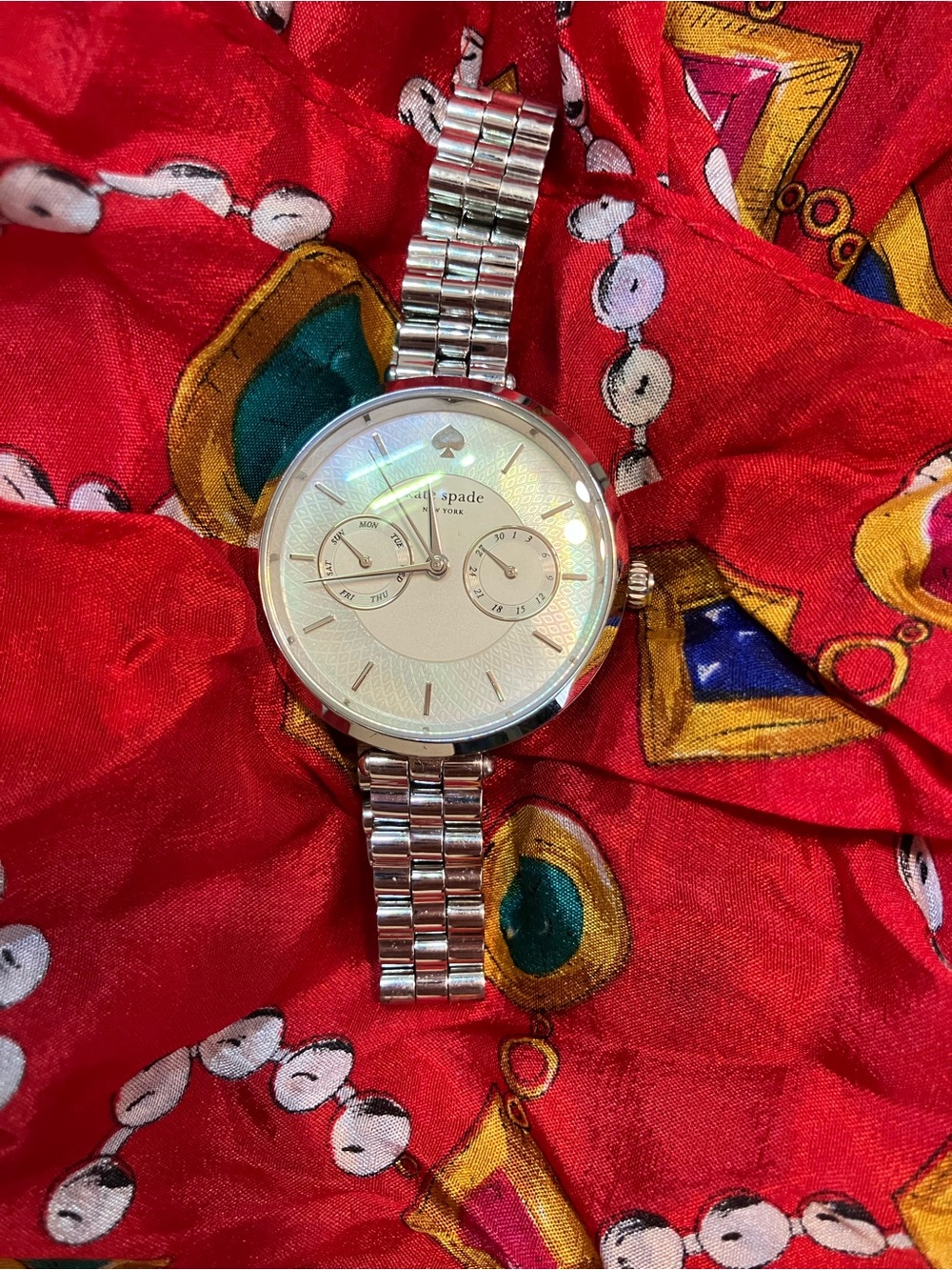 kate spade Silver-Tone Multi-Dial Bracelet Watch with Ivory Dial - Picture 1 of 5